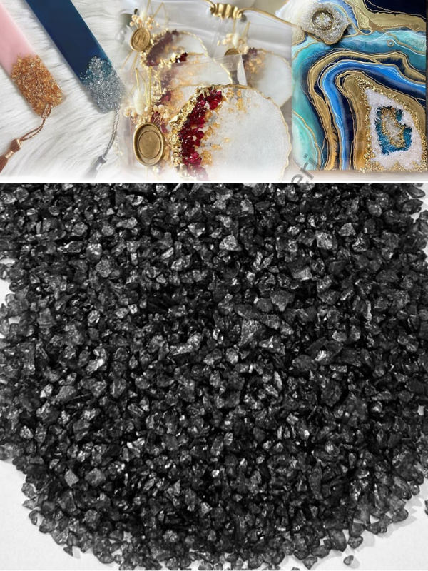 Epoksi Cam Kırıkları Extra İnce Sedefli Obsidian Black 100 gr