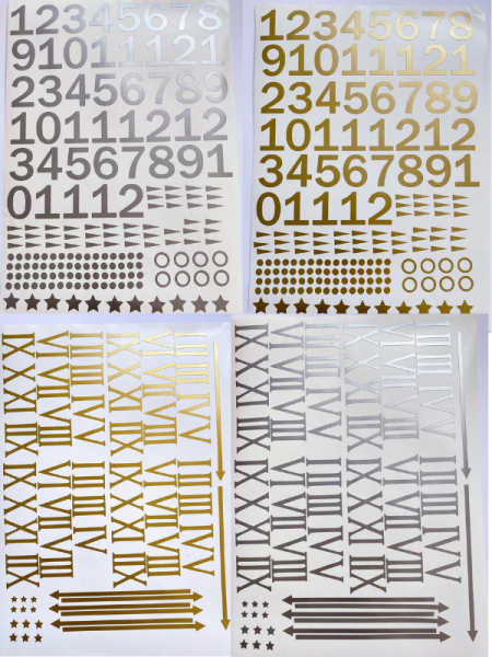 Epoksi Saat Rakam Seti 3 cm Folyo Baskısı