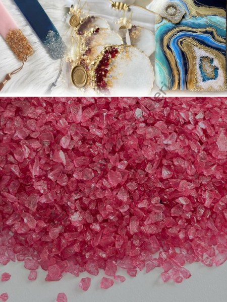 Epoksi Cam Kırıkları Sedefli Rubby Quartz 100 gr