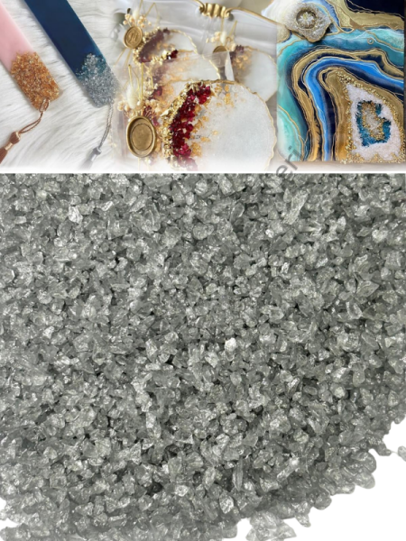 Epoksi Cam Kırıkları Extra İnce Sedefli Silver Frost 100 gr