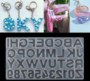 Epoksi Reçine Ters Büyük Anahtarlık Harf Silikon Kalıbı