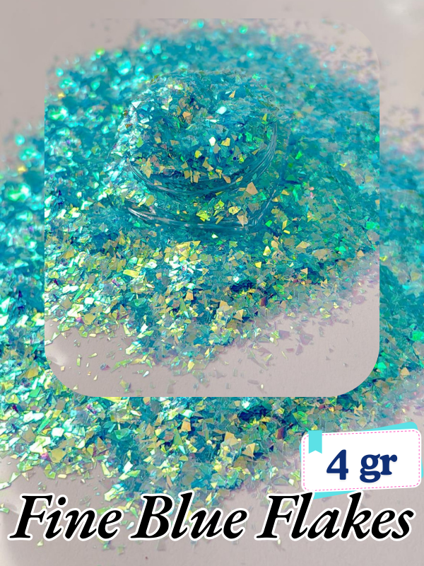 Epoksi- Mum-Makyaj-Tırnak-Sabun Simi Pulu Fine Flakes Blue 4 gr