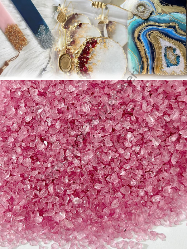 Epoksi Cam Kırıkları Extra İnce Transparan Sugar Rose 100 gr