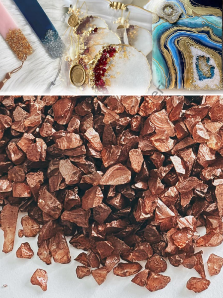 Epoksi Cam Kırıkları Kalın Sedefli Brown Quartz 100 gr