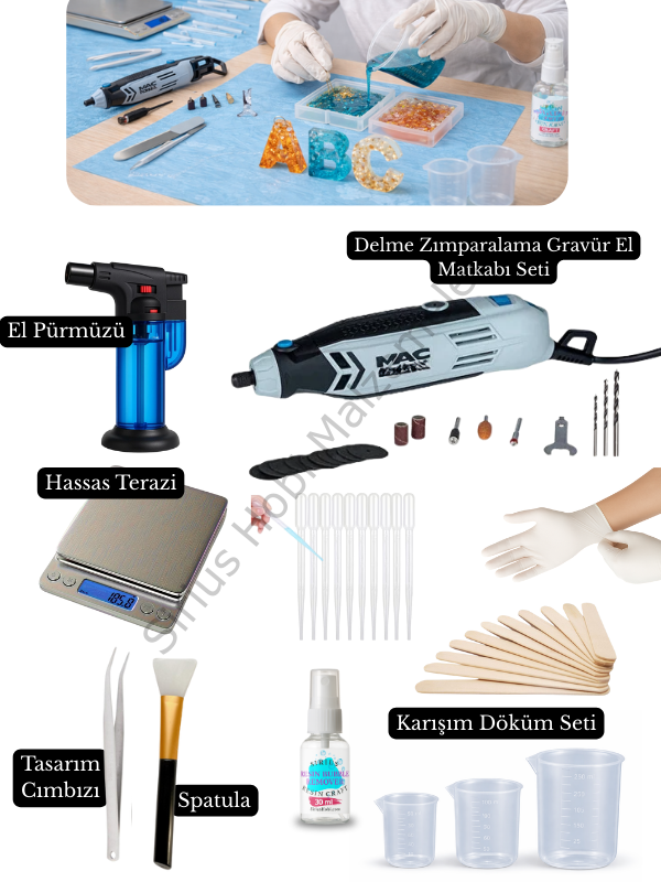 Epoksi Reçine İçin Başlangıç Yardımcı Araç ve Gereçler Seti