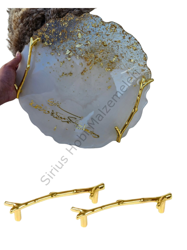 Epoksi Reçine Dal Tepsi Kulpu 1 çift 2 adet