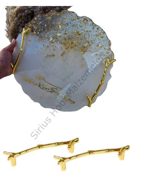 Epoksi Reçine Dal Tepsi Kulpu 1 çift 2 adet