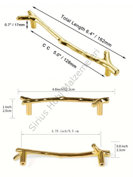 Epoksi Reçine Dal Tepsi Kulpu 1 çift 2 adet