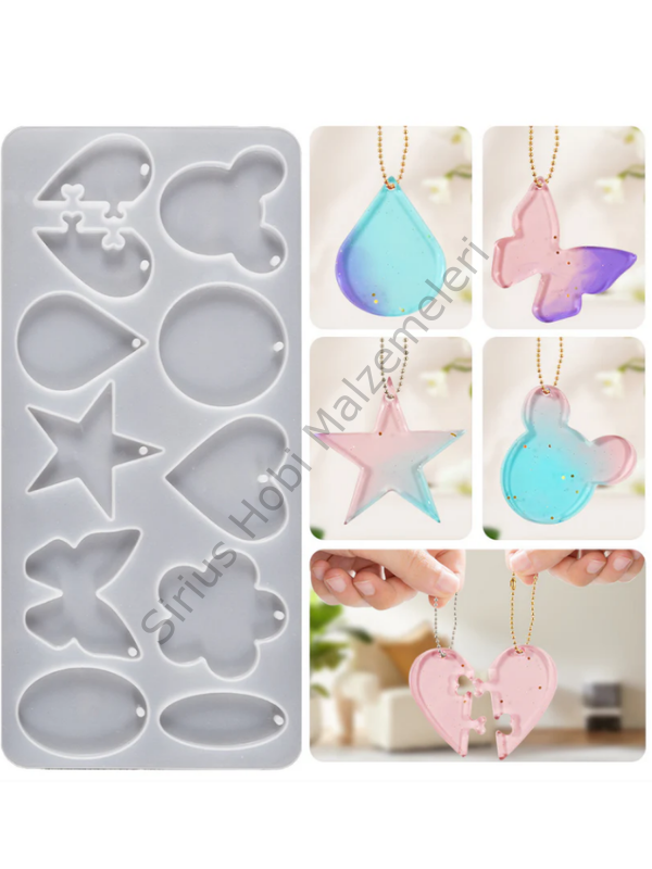 Epoksi Anahtarlık & Magnet Kalıbı – Çoklu Figür Silikon Döküm Kalıp