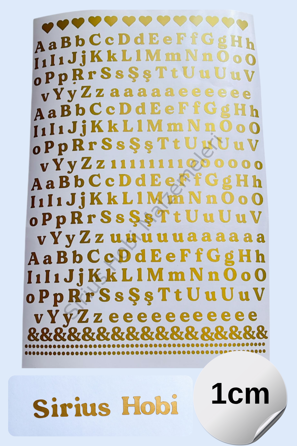 Epoksi Yapışkanlı Sticker Gold 1 cm A4 Boyutunda