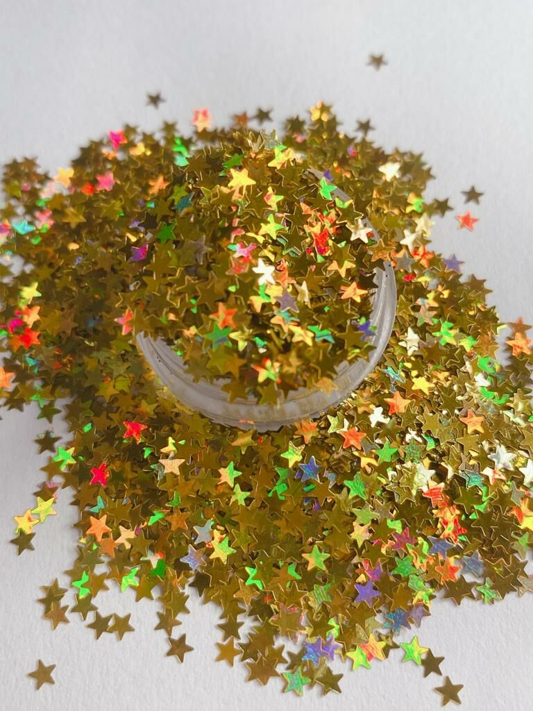 Epoksi Gold Hologram Yıldızlar 2,5 gr
