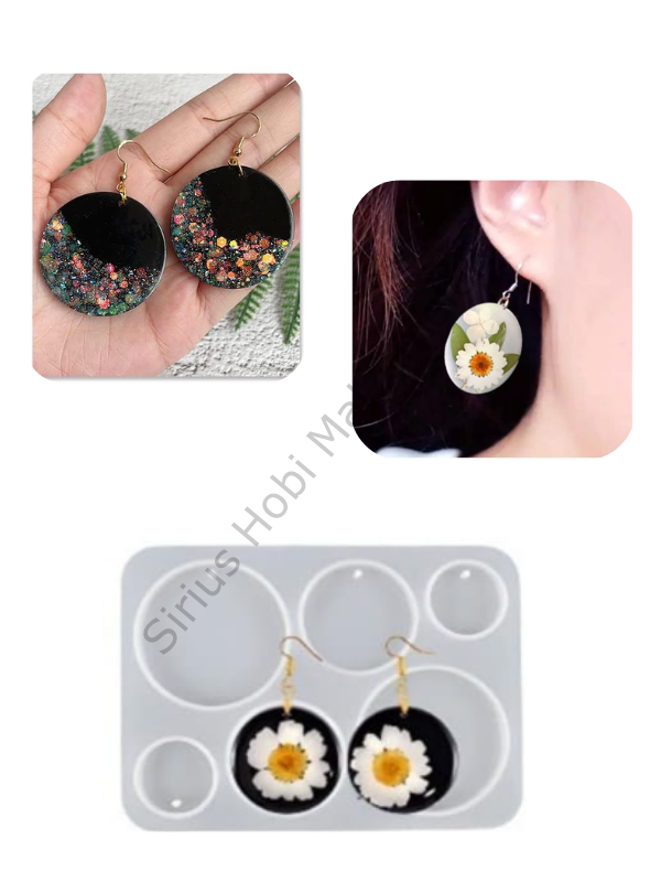 Epoksi Küpe Kalıbı – Yuvarlak Silikon Döküm Takı Kalıbı