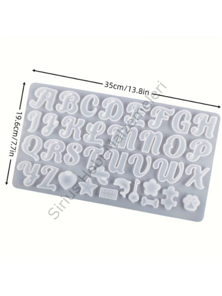 Epoksi Harf Silikon Kalıbı – Alfabe Anahtarlık & Charm Reçine Döküm Kalıbı