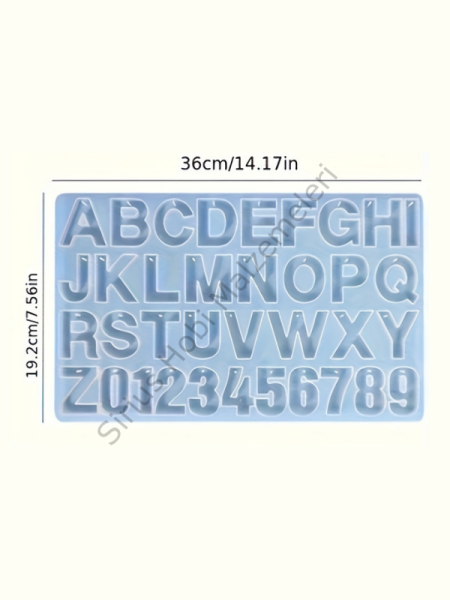 Epoksi Düz Delikli Harf Silikon Kalıbı – 4 cm Alfabe & Rakam Anahtarlık Döküm Kalıbı