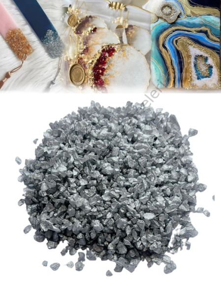 Epoksi Reçine Cam Kırığı Silver İnce 100 gr